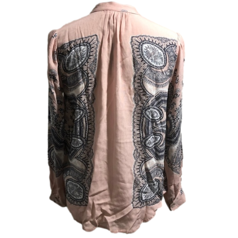 NWT Lucky Brand XS Pink Paisley Print Top - Picture 2 of 4